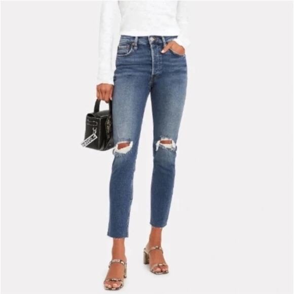 RE/DONE 90s High Rise Ankle Crop Jean - Picture 1 of 14